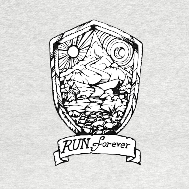 Run Forever Sun and Moon, Day and Night Emblem by bangart